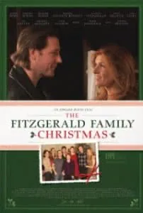 DVD cover for The Fitzgerald Family Christmas showing two people in profile against a green background with family photos below